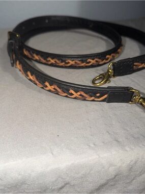 Fossil Braided BROWN LEATHER Crossbody Replacement Strap